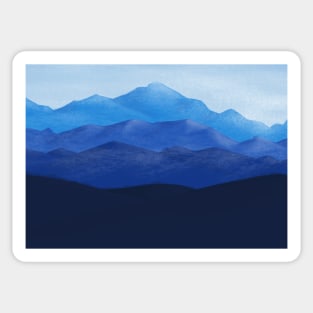 Blue Mountains | Mountain Scene | Mountain Landscapes | Alpine | Shades of Blue Sticker